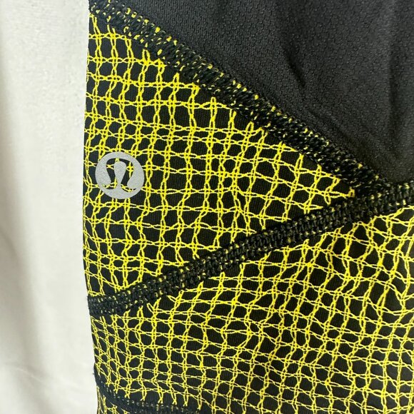 Lululemon Womens High-Rise Athletic Leggings Size 4 Yellow & Black Pattern - Picture 5 of 6